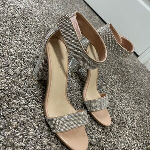 BAMBOO Sparkling Silver Heels